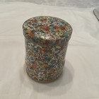 Vintage Daher Floral Tin Made In England 4 75    H X 3 5    Diameter Great Condition