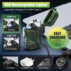 Usb C Rechargeable Plasma Lighter Windproof Flameless Arc Camping Waterproof