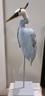 Vtg Hand Carved Blue Heron Bird Statue Figure 29 5  Tall Hand Painted-read