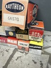 Lot Of 12 Nos Vintage Vacuum Tubes 6as7g Raytheon 6af6g Rca Magic Eye 12v6gt Ge
