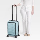 Hardside Carry On Spinner Suitcase With Front Pocket - Open Story Muddy