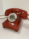 Vintage 1950s Western Electric Peking Red Rotary Dial Desk Phone - Telephone