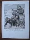 1916 Original Political Cartoon - German Drive Slave Dog Cart Holland Wwi War
