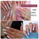 288pcs box Mix Colorful Acrylic False Nail Art Tips French Shape Press On Nails