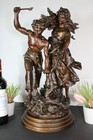 Xl Hippolyte Moreau Signed Spelter Bronze Patina Statue Wood Statue Sculpture R