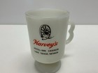 Vintage Harvey   s Casino Lake Tahoe White Milk Glass Pedestal Coffee Mug Cup