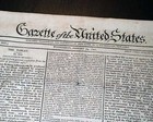 George Washington   Benjamin Franklin Letters - U s  Census 1790 Old Newspaper