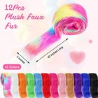 12 Pcs Shaggy Plush Faux Fur Fabric Craft Fur Precut Strips Fake Ribbon For C   