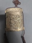 Vintage Silver Metal Box Dragon   Phoenix Asian Art Box Tasseled Necklace Estate