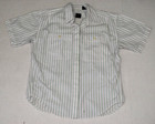 Vintage 90s Womens Top Liz Sport White Green Stripe 2 Pocket Oversized Size S
