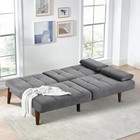 Sofa Bed-fabric Small Futon Couch For Dorm bedroom college Lightgrey