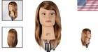 Emma Light Brown 12  European Human Hair Mannequin Head For Cosmetology Practice