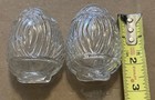 Art Deco Style Clear Glass Bird Cage Feeder  Seed Water Bowl
