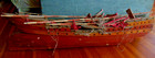 Antique 48  Wooden Model Ship Gloucester Ma  With Linen Sails For Restoration