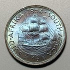 Nicely Toned South Africa 1954 1 Penny Coin
