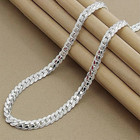 925 Sterling Solid Silver 6mm Chain Necklace Jewelry For Women Men Fashion Gift