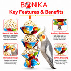Bonka Bird Toys 1931 Three Cake Sola Atta Natural Chew Medium Parrot Cage Toy