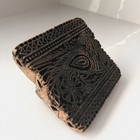 Vintage Wooden Hand Carved Textile Printing Fabric Block Stamp Floral Paisley