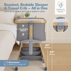 Baby Bassinet Bedside Sleeper  Portable Crib For Newborns  Adjustable 7-heigh   