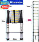 Telescoping Ladder 12 5ft Aluminum Telescopic Extension Multi Purpose Steps Non-