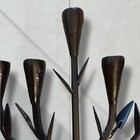 Hand Crafted Wrought Iron Menorah Judaica Hanukkah Modernist Tulips Leaves