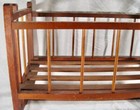 Cradle Crib Wooden Swinging Rocking Baby Red Brown Stain Antique  o2 