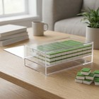 Mahjong Tile Storage Box Dustproof Organizer Transparent For Game Room 