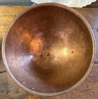 Vintage French 10    Heavy Rolled Rim Solid Copper Mixing Bowl Egg White France