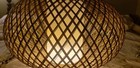 Vintage Mcm Spun Fiberglass String Swag Pendant Hanging Light Fixture 18     