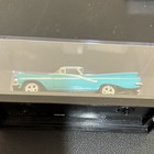 Mattel Turquoise white Diecast Metal Car Model W  Display Case