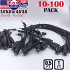 7 4mm To 4 5mm Ac  Dc Power Charger Converter Cable For Hp Dell Blue Tip Lot F