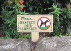 Respect Our Property   No Dog Pooping   Curb Your Dog   No Dog Pooping Yard Sign