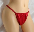 Red Satin Thong String Bikini  Panties 