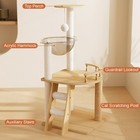 41 3  Wood Cat Tree Tower Scratch Post Hammock Condo Play House Small Large Cats