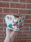 Tin Metal Enamel Trinket Box England Floral Designed By Daher Vtg Hinged Chest 