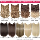 Hidden Long Invisible Band Wire In Thick One Piece Hair Extensions Mix As Human