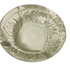 Vintage Romantic Glass Cigar Cigarette Ashtray Round Embossed Roses Heavy 6   
