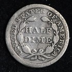 1853 Seated Liberty Silver Half Dime Choice Vg E197 Zne
