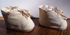 Vintage Pair Baby Doll Shoes White Tie Up Leather 