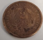 1864 Two Cent Piece Civil War Date Large Motto Us Copper Coin Has Nicks On Coin