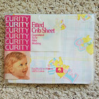 Vtg Curity 100  Cotton Fitted Crib Sheet New Nos 1981 Pastel Animal Alphabet 