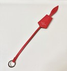 Louis Vuitton Red Clochette Key Bell  Pebbled Leather W  Re Silver Tone Ring