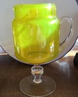Antique Vaseline Glass Bar Mixer Pitcher steuben 