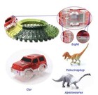 174 Piece Dinosaur Race Track Set 152 Tracks  2 Cars  4 Dinosaurs 2 Loops New