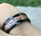 8mm Men Tungsten Hunting Military Camouflage Inlay Engagement Wedding Band Ring