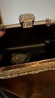 Gold Rhinestone Embellished Hard Evening Clutch Bag With Chain Strap