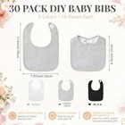 30 Pcs Neutral Baby Bibs Unisex Washable Cotton Double Sided Drool Cloths