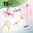 15 Pcs Dragonfly Garden Stakes With Clips  3d Plastic Fake Dragonfly Garden S   