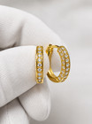Gold Silver Plated Hoop Earrings With Cubic Zirconia Unisex Fashion Jewelry Gift