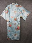 Ichi Ban Kimono Robe Womens L Fits Xs Blue Silky Floral Japanese No Belt Japan